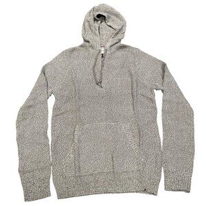 NWT Flag & Anthem Sweater Men's M Knit Hooded 1/4 Zip Brown Heather Lightweight